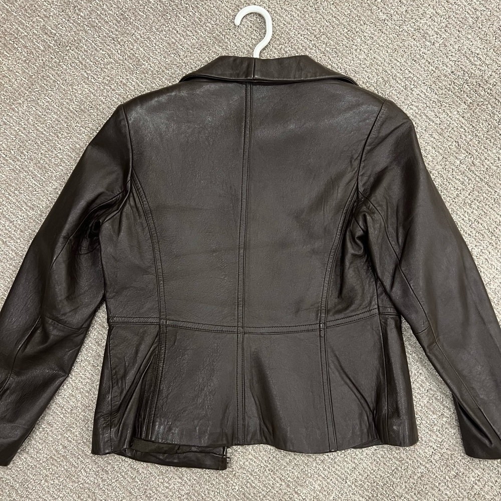 Women’s Medium dark brown genuine leather jacket. Boston Harbour - Picture 2 of 4